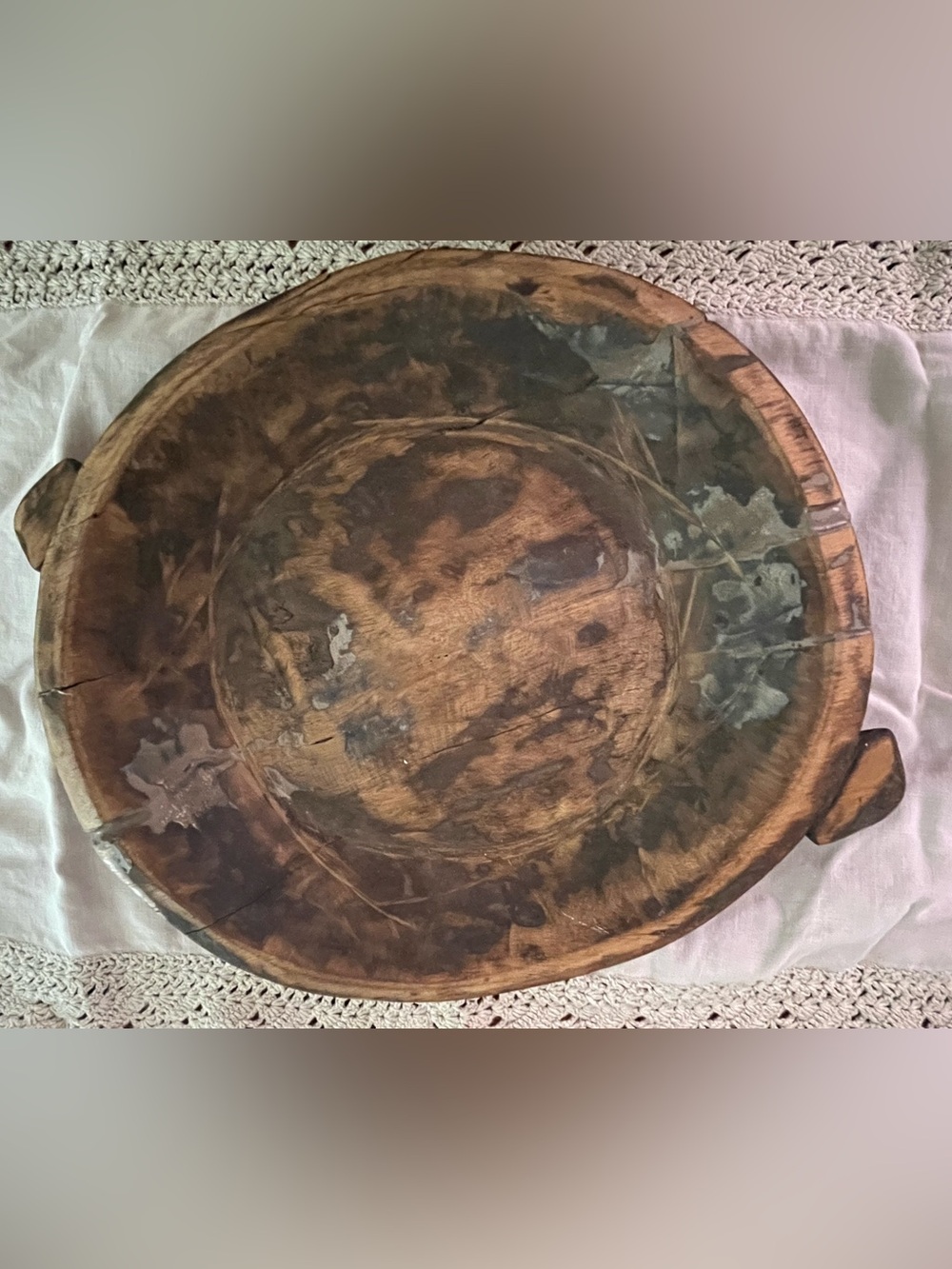 Rustic Brown Wooden Decorative Bowl - Home Accents